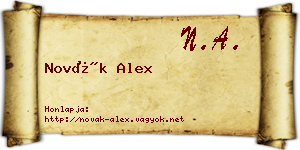 Novák Alex névjegykártya